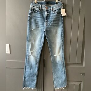 MOTHER Mid Rise Dazzler Ankle Fray Going in Circles